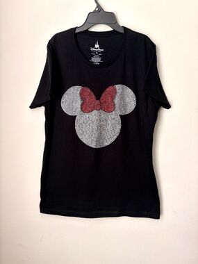 Disney Parks Minnie Mouse Rhinestone T-Shirt Black XL NWT Without Tags